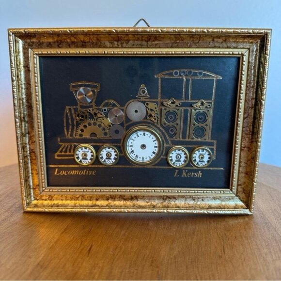 L Kersh of London Horological Collage Art Signed Big Ben Locomotive  Rolls Royce - Picture 7 of 14